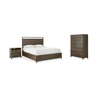 Gatlin 3-Pc. Brown Bedroom Set, (King Storage Bed, Nightstand & Chest), Created for Macy's