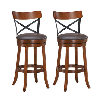 Set of 2 Bar Stools Swivel 29.5'' Dining Bar Chairs