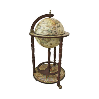 Sixteenth Century Crema Durata Replica Globe Bar Cabinet