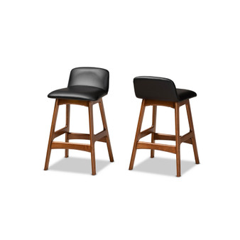 Darrin Mid-Century Modern Wood Counter Stool Set, 2 Piece