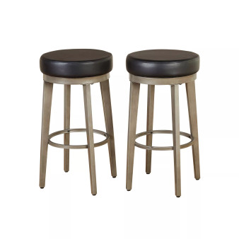 Angelo Home Linden Leather Swivel Stool Set of 2