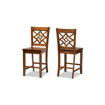 Nicolette Modern and Contemporary Transitional Wood Counter Stool Set, 2 Piece