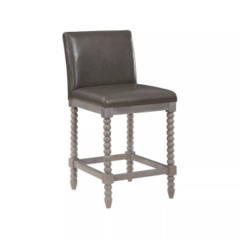 Abbott 26" Spindle Counter Stool with Frame and Faux Leather