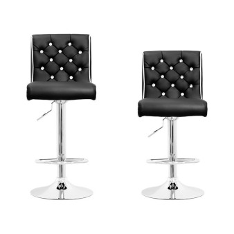 Kimberly Modern Swivel Bar Stool with Crystals, Set of 2