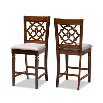 Oscar Modern and Contemporary Fabric Upholstered 2 Piece Counter Height Pub Chair Set