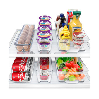 6 Piece Refrigerator and Freezer Organizer Bins