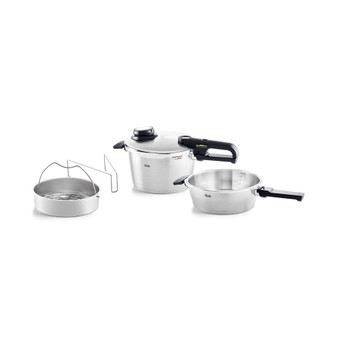 Vitavit Premium Stainless Steel Set 2.6 Quart, 4.8 Quart Pressure Cooker and Pressure Skillet