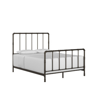 Elmaire Antique-Like Industrial Lines Bed, Queen