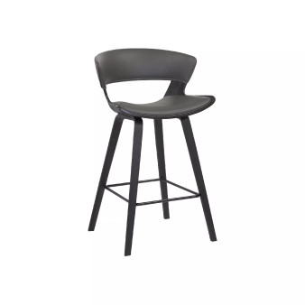 Jagger Modern Wood and Faux Leather Counter Height Bar Stool