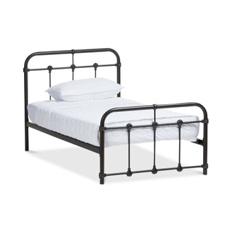 Mandy Black Bronze Metal Twin Platform Bed