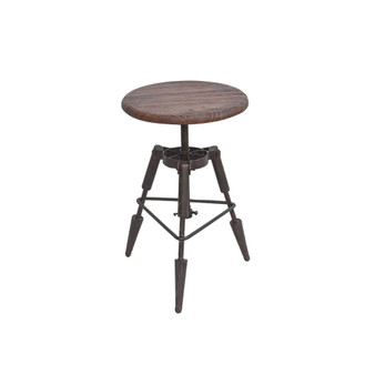 Clementine Adjustable Reclaimed Teak Bar Stool