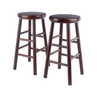 Home Decorative Shelby 2 - Pc Swivel Seat Counter Stool Set - Walnut