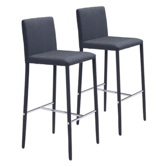 35" each, Set of 2 Steel, Polyester Confidence Counter Chair