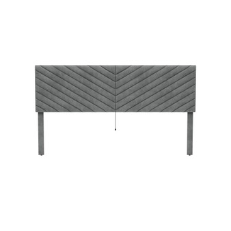 50" 100% Polyester Crestwood Upholstered Furniture Chevron Pleated King Headboard with USB Ports