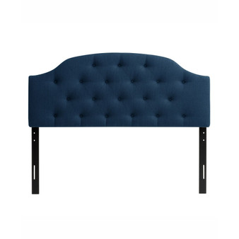 Calera Diamond Button Tufted Fabric Arched Panel Headboard, Queen