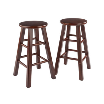 Transitional Element 2-Pc Counter Stool Set, Walnut