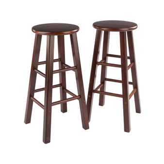 Transitional Element 2-Pc Bar Stool Set, Walnut