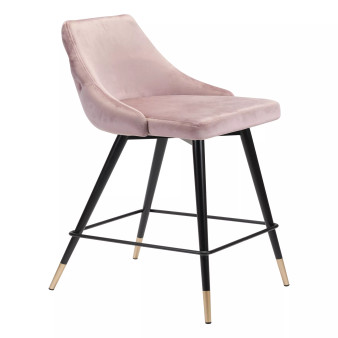 36" Steel, Polyester Piccolo Pencil Legs Counter Chair