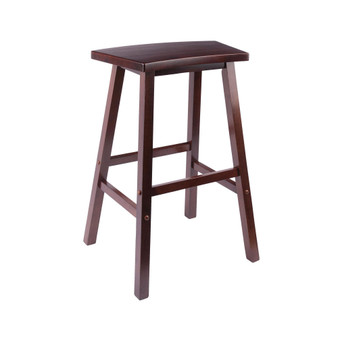 Transitional Katashi Fan Shape Bar Stool, Walnut