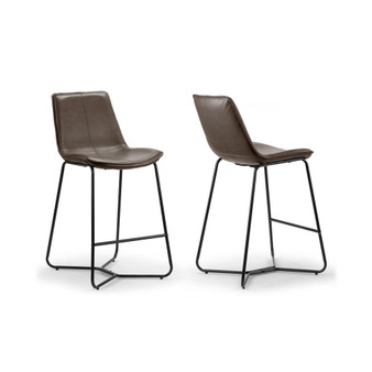 Set of 2 Amery Iron Frame Vintage-like Counter Stool
