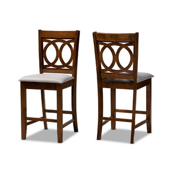 Lenoir Modern and Contemporary Fabric Upholstered 2 Piece Counter Height Pub Chair Set
