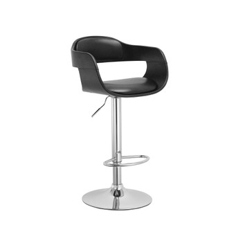 Contemporary Swivel Adjustable Barstool with Padded Seat and Back