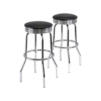 Summit 2-Piece Swivel Bar Stool with Leather