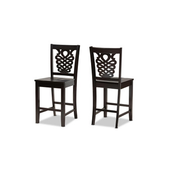 Gervais Modern and Contemporary Transitional Wood Counter Stool Set, 2 Piece