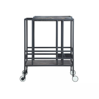 Ron Serving Bar Cart with Metal Frame and Casters