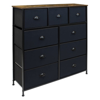 9 Drawer Chest Dresser with Wood Top