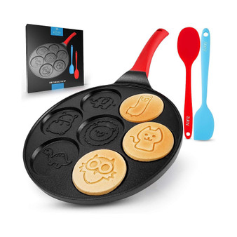 Animal Face Designs Pancake Pan Nonstick Surface & Comfortable Handle