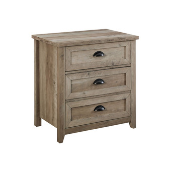 25" 3 Drawer Cup Handle Framed Nightstand