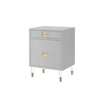 Araceli Single Drawer with Storage Compartment High Gloss Nightstand