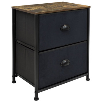 2 Drawer Chest Dresser with Wood Top