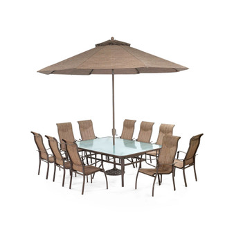 Oasis Outdoor Aluminum 11-Pc. Dining Set (84" x 60" Dining Table and 10 Dining Chairs), Created for Macy's