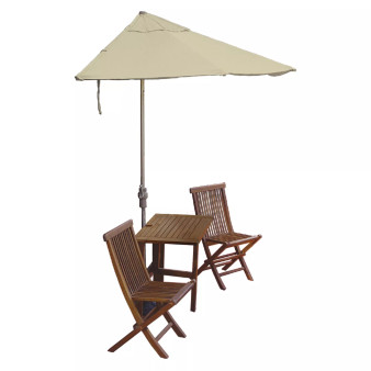 TERRACE MATES® 5-Pc. Asian Hardwood Dining Sets with OFF-THE-WALL BRELLA