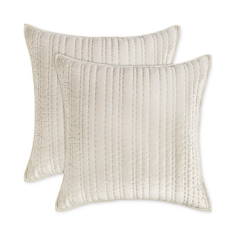 Variegated Stripe Velvet Quilted 2-Pc. Sham Set, European, Created for Macy's