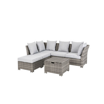 6 Piece Outdoor Patio All-Weather Wicker Sectional