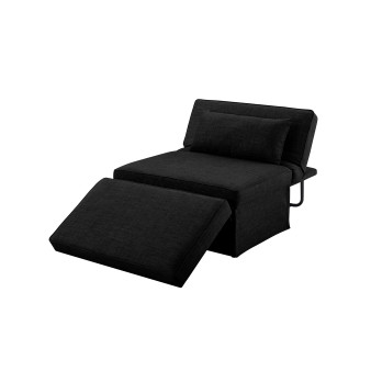 16.9" Steel, Foam and Polyester Michaela Convertible Ottoman