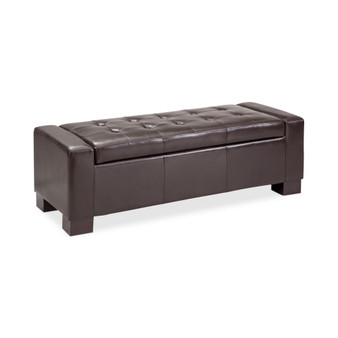 Clay Faux-Leather Storage Ottoman