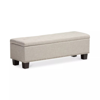 Hannah Button-Tufting Storage Ottoman Bench, Quick Ship