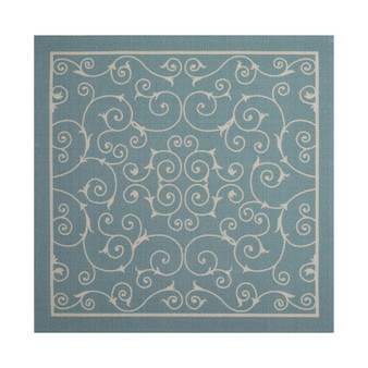 Backyard BAC019 Mist 5'3" x 5'3" Square Outdoor Area Rug