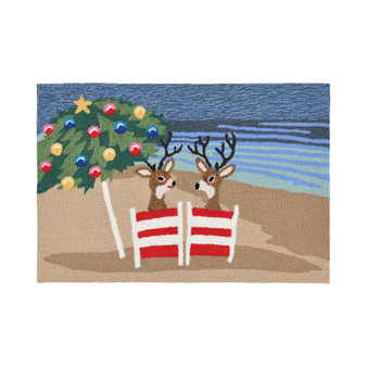 Liora Manne Front Porch Indoor/Outdoor Coastal Christmas Mult 2' x 3' Area Rug