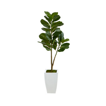 4' Fiddle Leaf Fig Artificial Tree in Metal Planter