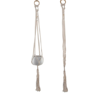 Single Beaded Macrame Plant Hanger, 39"