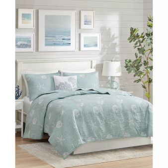 Seaside Reversible 4-Pc. Quilt Set, Full/Queen