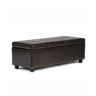 Rhodes Faux Leather Rectangular Storage Ottoman