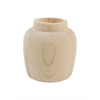 Wooden Planter Vase, 4.75"