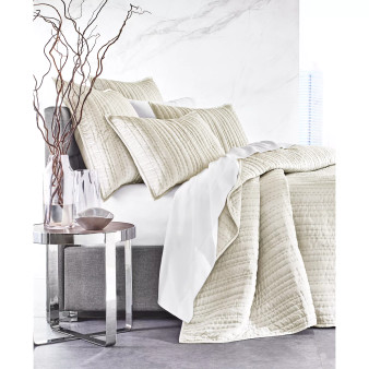 CLOSEOUT! Variegated Stripe Velvet Coverlet, King, Created for Macy's