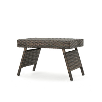 Thira Outdoor Mixed Mocha End Table with Frame